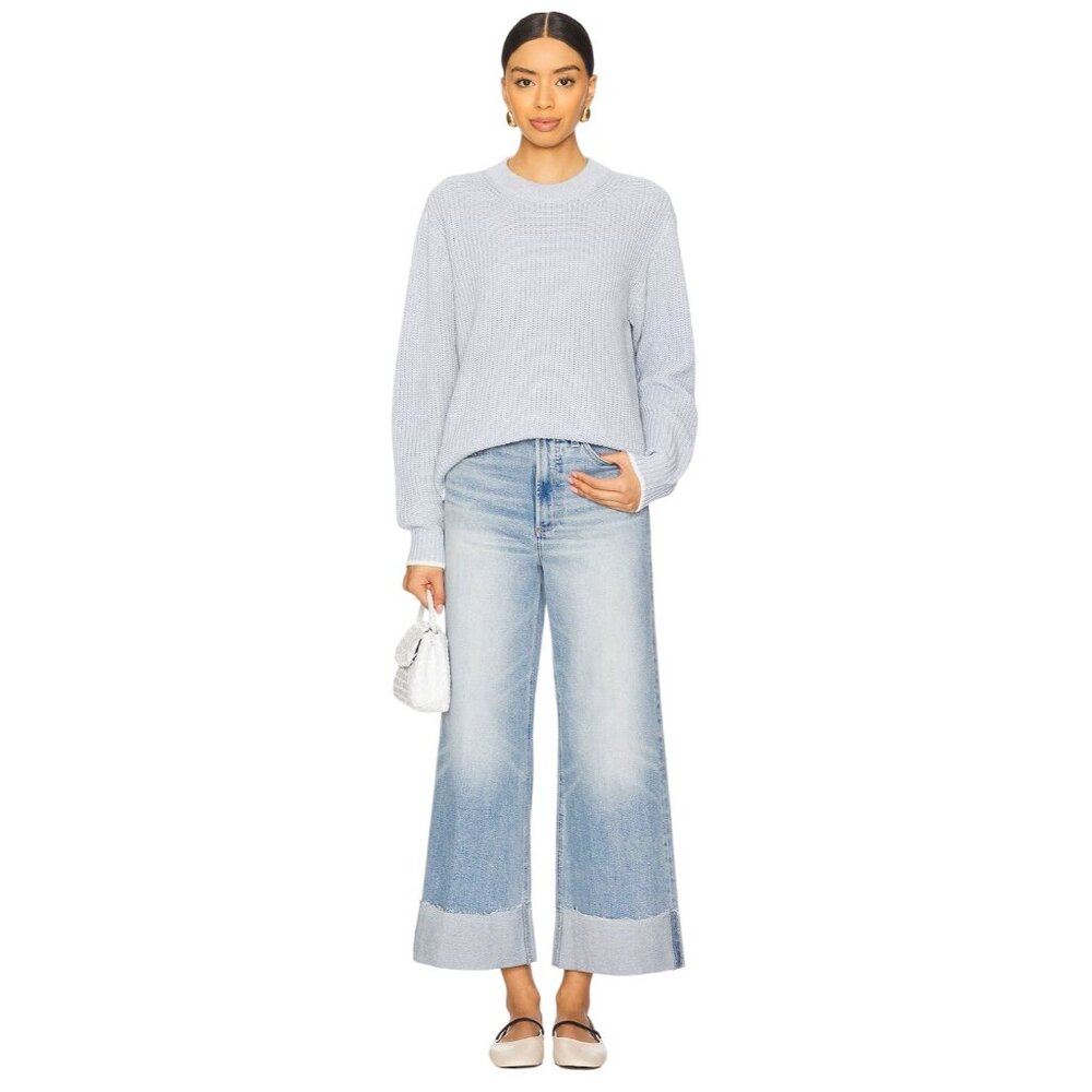 pistola Light Blue Wide Crop Ankle Jeans